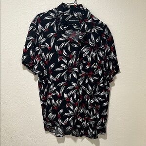 Black and Red Casual Button Down Shirt